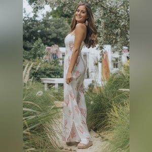 Strapless Jumpsuit by Skemo - Coral Reef Red